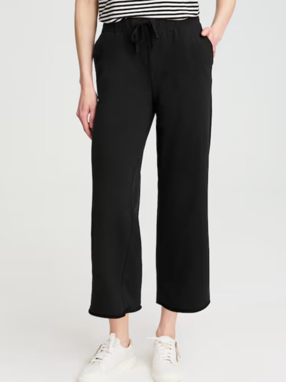 J Jill Purejill Affinity Black Wide Leg Drawstring Lounge Soft Pima Blend Pants